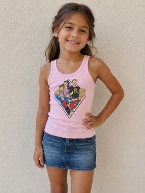 Betty & Veronica - Girls' Pink Archie Comics Rhinestone Tank Top - Size: OSFA